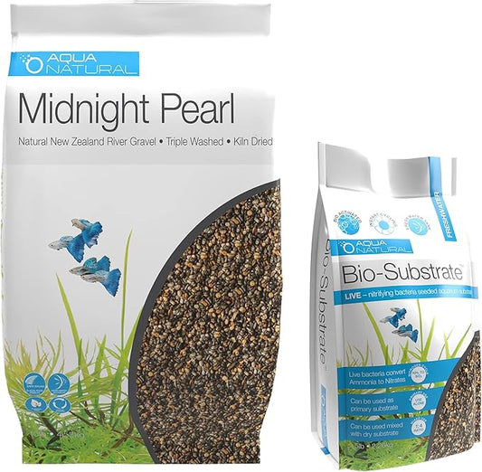 Aqua Natural Bio Substrate and Dry Substrate kit for New and existing Aquariums, Midnight (BIOKIT003)