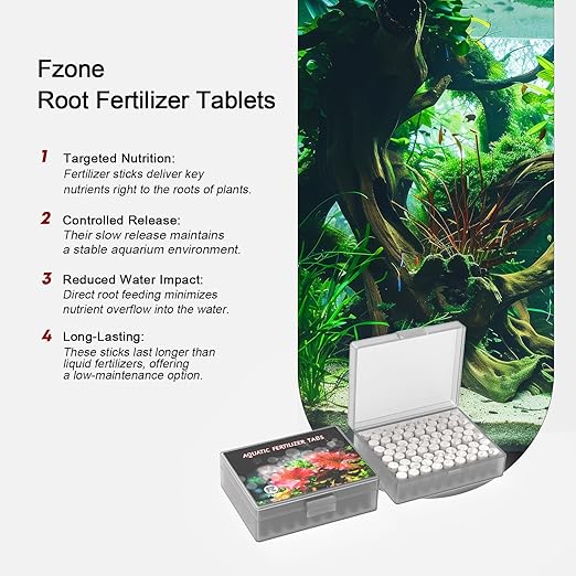 FZONE Root Tabs Freshwater Aquarium Plant Fertilizer 50-Count （1 Pack）