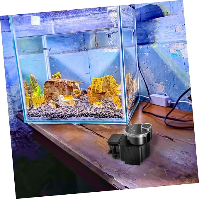 ibasenice Automatic Aquarium Fish Feeder Timer Dispenser for Small Fish Tank, Battery-Free Aquarium Feeding Tool for Goldfish and Aquatic Pets