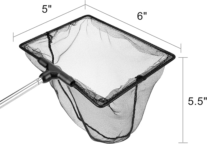 Aquarium Net with Extendable Stainless Steel Long Handle, Fine Mesh for Fish Tank