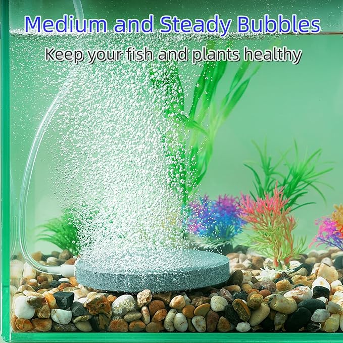 AQUANEAT 4.8 inch Air Stone Disc, 4 Packs, Aerator Bubble Diffuser, Air Pump Accessories for Hydroponics, Aquarium Fish Tank, Ponds, DWC Reservoirs and Circulation System