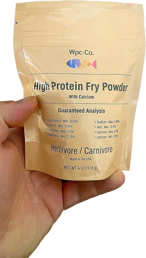 Wpc-Co. Baby Fish Food - Aquarium Fish Fry Food High in Protein - Tropical Fry Food with Calcium - Powdered Food for Omnivore and Carnivore Newborn Fish, Shrimp and Snails