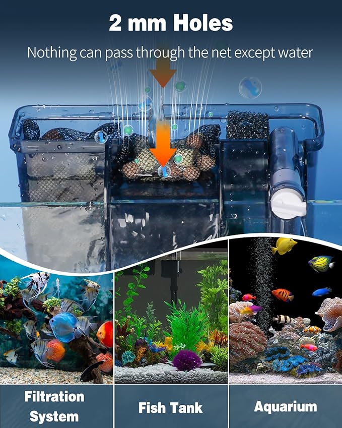 Pawfly 8 Pack Aquarium Filter Media Bags, Fish Tank Fine Mesh Bag with Plastic Zipper Aquarium Reusable Mesh Bag for Activated Carbon, Bio Filter Balls, Filter Stones (3" x 4")