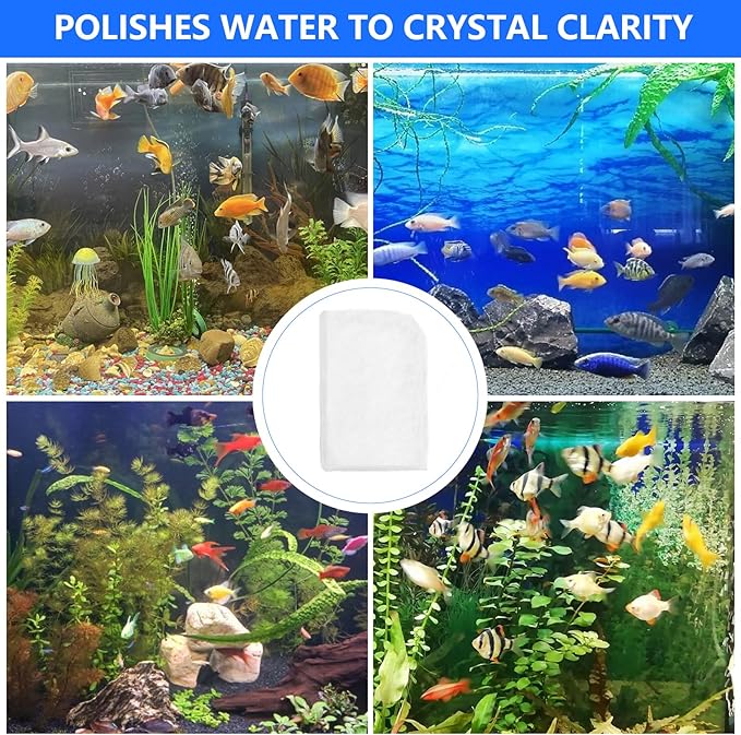 12 Pack Water Polishing Pads Compatible with Fluval 306/307/406/407 Canister Filters, Polishing Filter Replacement Pads for Aquarium Mechanical Filter Media, Replaces Quick-Clear A244A1 Polishing Pads
