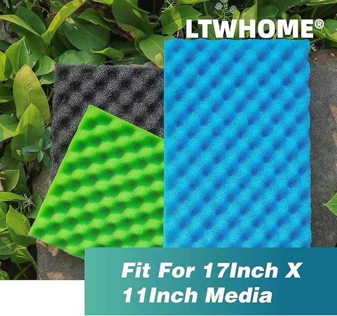 Fish Pond Foam Filter Sponge Set 17" X 11" Media (Pack of 3 Sets)