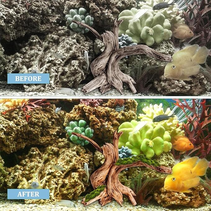 3PCS Driftwood for Aquarium, 5.91''-7.87'' Aquarium Driftwood, Fish Tank Driftwood, for Fish Tank and Aquascaping Driftwood for Reptile Tanks（Random Style）
