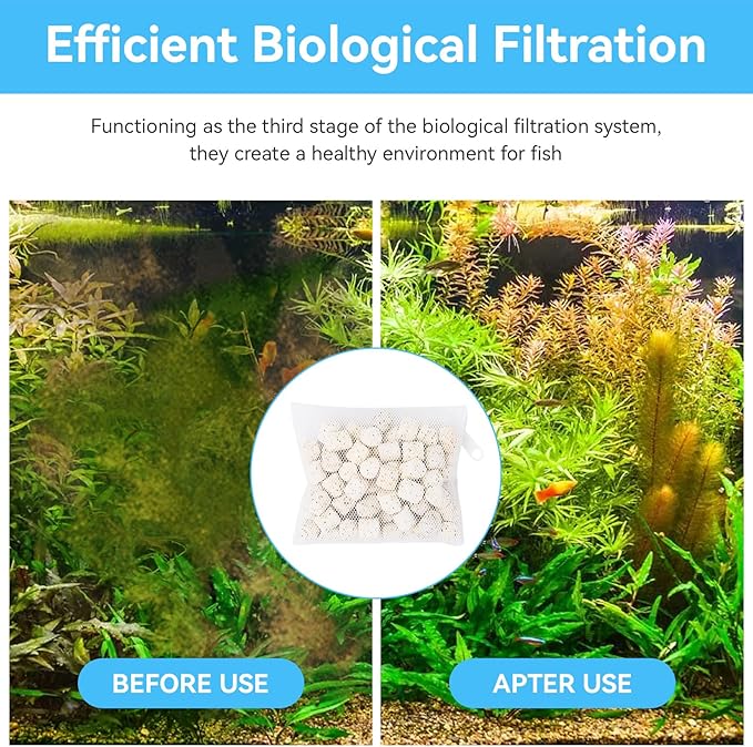 3 Pack of Bio-max Aquarium Filter Media Replacement for Fluval Spec, Evo and Flex Desktop Aquariums, 2.1Oz/60g A1378 Bio Ceramic Rings Filter Media for Use in Freshwater & Saltwater Aquariums