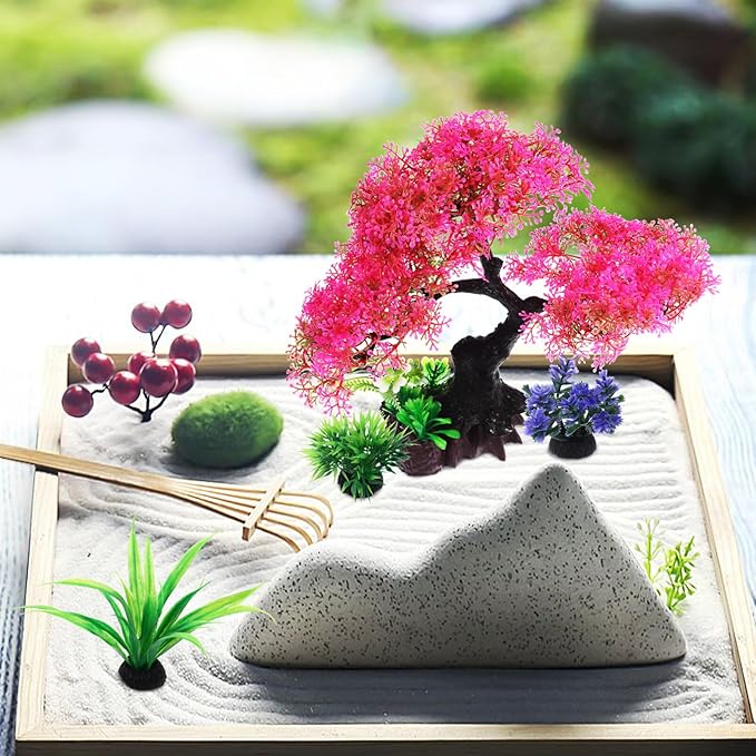 Toyvian Realistic Fish Tank Plants Set Aquarium Decorations Simulated Water Plants Betta Fish Tank Accessories Plastic Aquarium Plants Fade-Resistant 10.62X9.44X3.74 Inches