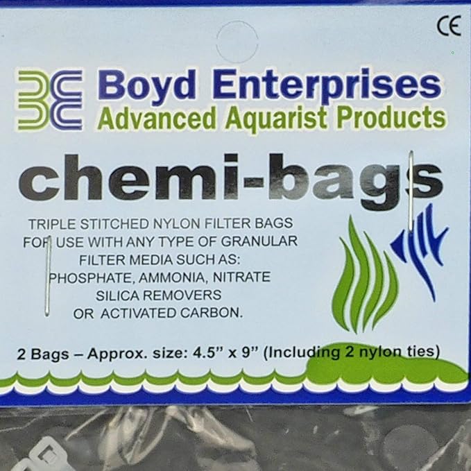 Boyd Enterprises ABE16720 2-Pack Chemi-Bags with Ties for Aquarium