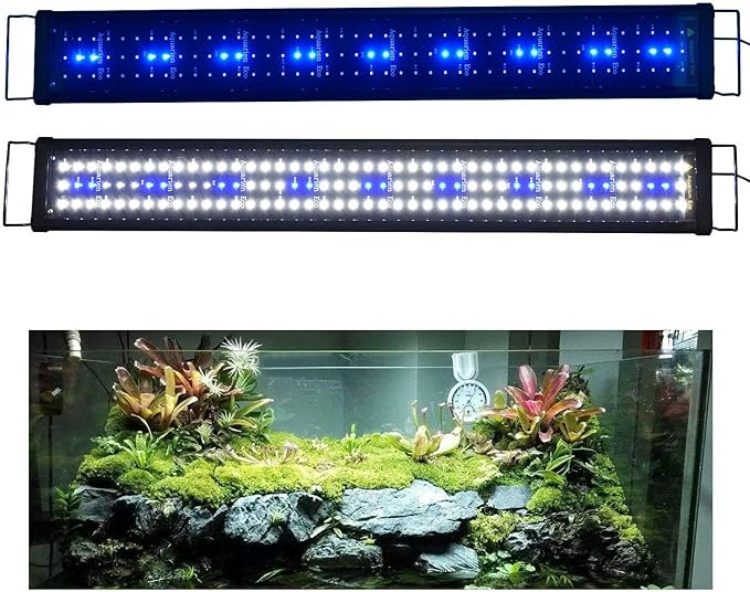 Aquarium Hood Lighting Fish Tank Light 36 inch - 46 inch for Freshwater and Saltwater Blue and White Light 90cm - 115cm