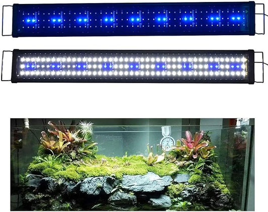 Aquarium Hood Lighting Fish Tank Light 36 inch - 46 inch for Freshwater and Saltwater Blue and White Light 90cm - 115cm