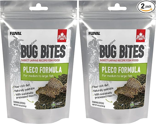 Fluval Bug Bites Bottom Feeder Fish Food, Sticks for Medium to Large Sized Fish, 4.59 oz., A6587 (Pack of 2)