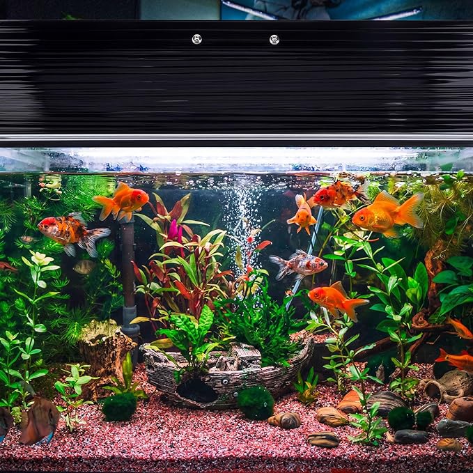 Sieral Aquarium Canopy Set Polycarbonate Greenhouse Panels 15.37 x 7.63 x 0.12 Inch for 5/10 Gallon Fish Tank Without Center Brace Aquariums Cover Fish Tank Lid, Black