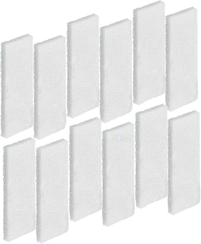 JOR Universal Canister Filter Pads, White Foam Sponges for Aquariums, Pre-Filter for Air Purifier, 12 Pieces per Pack