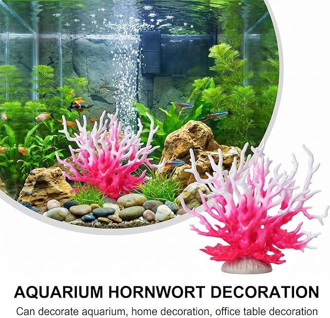 Aquarium Decor Plastic Plant Small, Artificial Aquarium Coral Ornament, Fish Tank Fake Coral, Aquarium Plants Decorations, Plastic Fish Tank Accessories, Multi-Purpose Simulation Water Grass