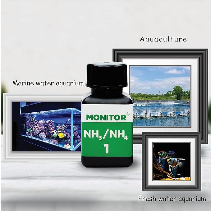 Monitor Ammonia Test KIT (150 Tests) - Monitor Aquarium and aquaculture Water Quality