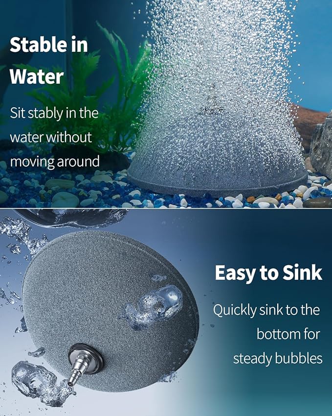 Pawfly Aquarium Air Stone 6 Inch, Fish Tank Bread Air Stone Bubbler Oxygen Diffuser for Large Air Pump Fish Tank Outdoor Garden Pond and DWC System
