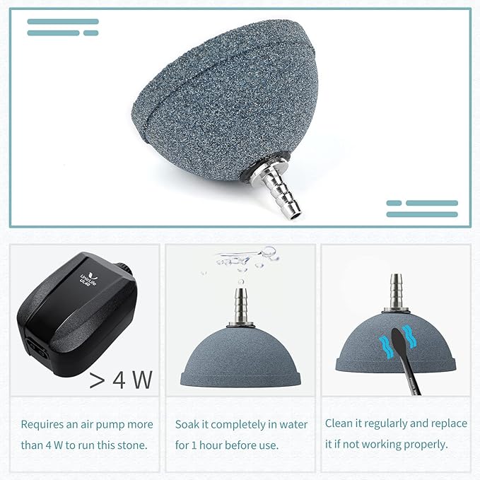 Pawfly Aquarium Air Stone 2 Inch Bread, Fish Tank Air Stone Oxygen Diffuser for Air Pump Fish Tank Bucket Small Pond and DWC Reservoir