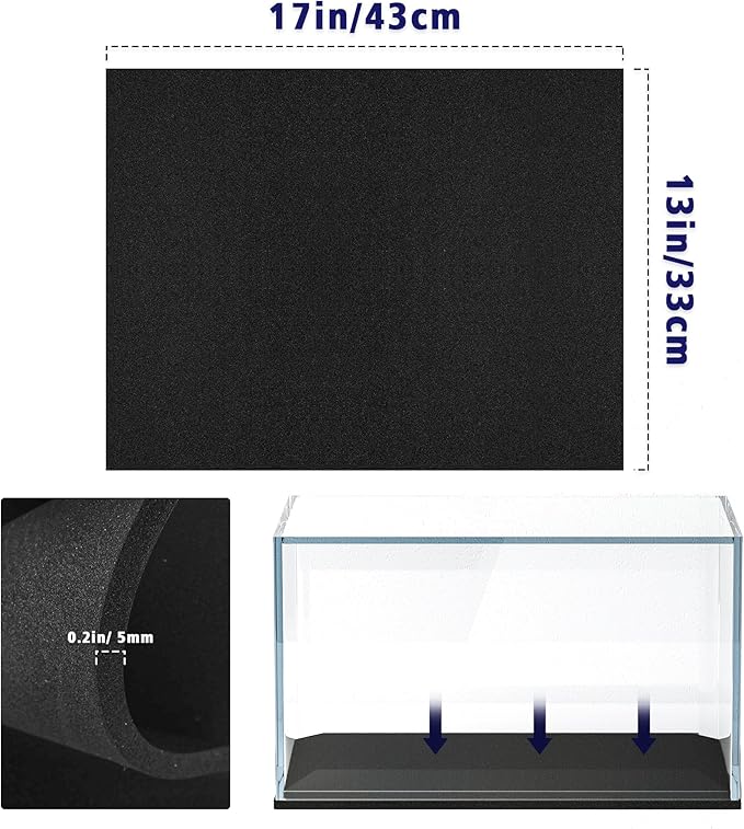 UNIFAMILY Aquarium Leveling Mat 6 Gallon, Fish Tank Mat for Shock Absorbing 15.7 X13 in, Waterproof Aquarium Mats for Under Tank,Heavy Weight Support Fish Tank Compressible Neoprene Mat