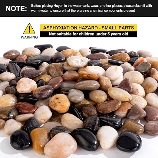 20 lbs River Stones and Pebbles can be Used for Gardening; Aquarium Rocks and Gravel are Suitable for Fish Tank decorationsand Sand Pebbles