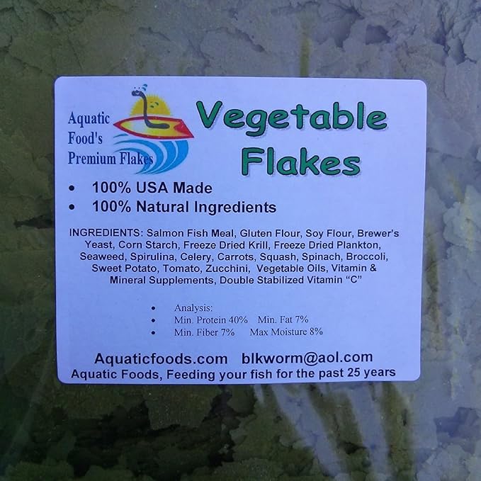 Intense Multi Vegetable Flakes for African Cichlids, Central & South American Cichlids, Tetras, Live Bearers, All Tropical Fish…AF Flakes...2-lbs