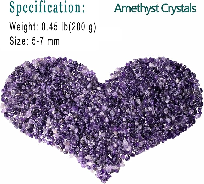 MAIBAOTA Natural Amethyst Crystal Quartz Rocks Chips Vase Filler Rocks for Succulent Plant Small Fish Tank Aquarium Gravel Decorative Pebbles Stones(200 gram)