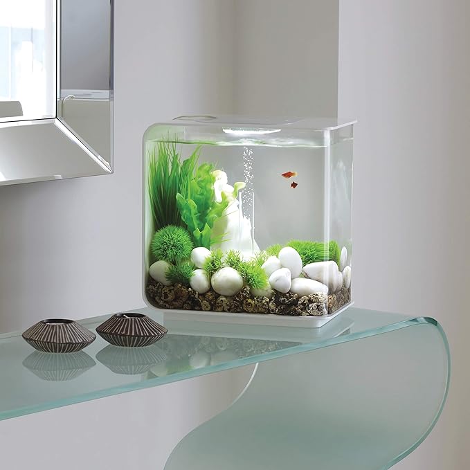biOrb Flow 15 Aquarium with LED - 4 Gallon, White