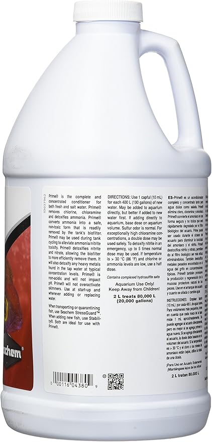 Seachem Prime Fresh and Saltwater Conditioner - Chemical Remover and Detoxifier 2 L