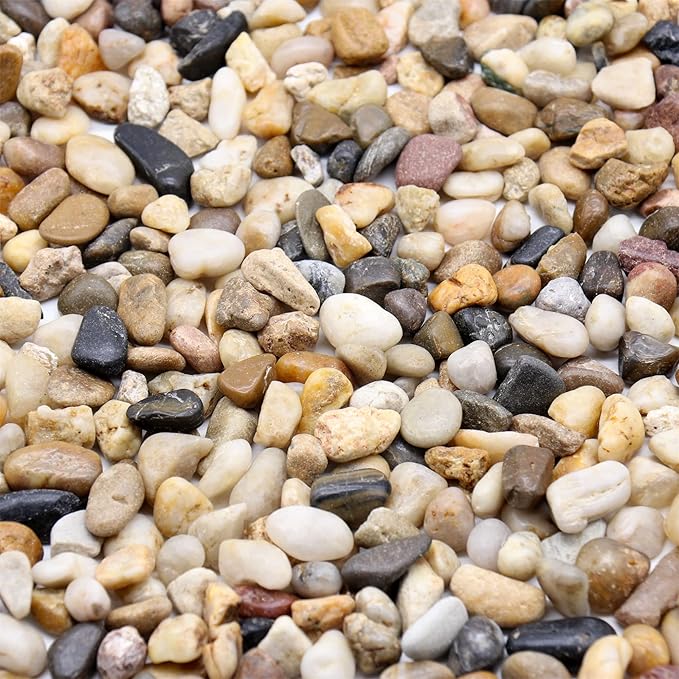 Rocks for Plants. Mixed Color Decorative Pebbles. 1/5 Inch 2 lbs. for Garden, Landscaping, Indoor, Vase fillers, Crafting, Succulents, pots, Plants (Mini (0.2 Inch), Mixed Color, 2)