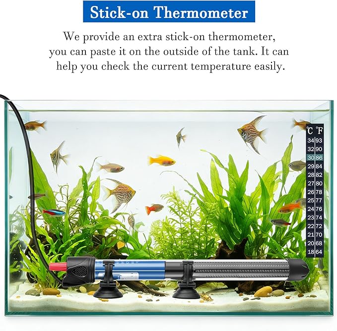 FEDOUR 50W 100W 300W Submersible Aquarium Heater, Adjustable Glass Water Heater for 5 – 70 Gallon Fish and Turtle Tank (300W for 35-70 Gallon)