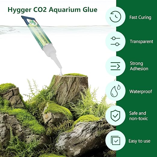 3 PCS Aquarium Glue, Clear Reef Glue for Plants, Rocks, Moss, Coral, Stone, and Wood, Suitable for Freshwater and Saltwater Aquascaping