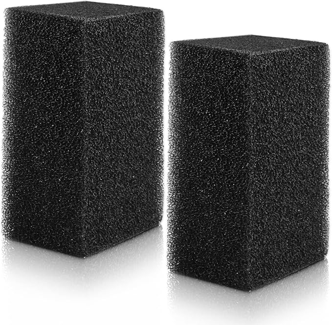 2 Pack 7.5"x 4.7" x 2.75" Aquarium Filter Foam Sponges - Cut-to-Size Media Pad Sheets for Fish Tanks, Ponds & Sump Dividers