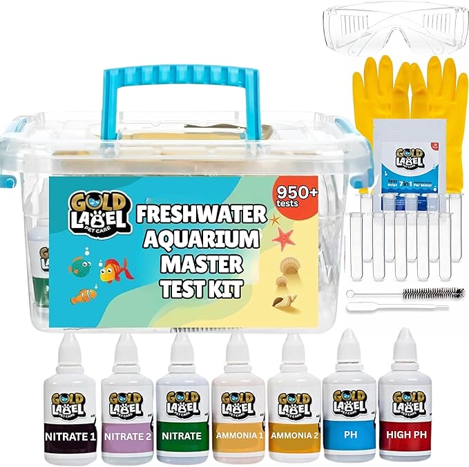 Freshwater Aquarium Master Test Kit – 950+ Tests for pH, Ammonia, Nitrite & Nitrate – Fast & Accurate Water Quality Testing – Ideal for Fish Tanks, Aquariums – Easy-to-Use Complete Kit