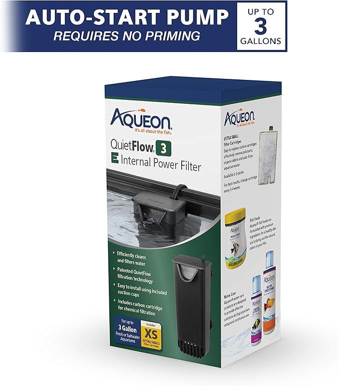 Aqueon QuietFlow E Internal Power Filter Extra Small - 3 Gallon