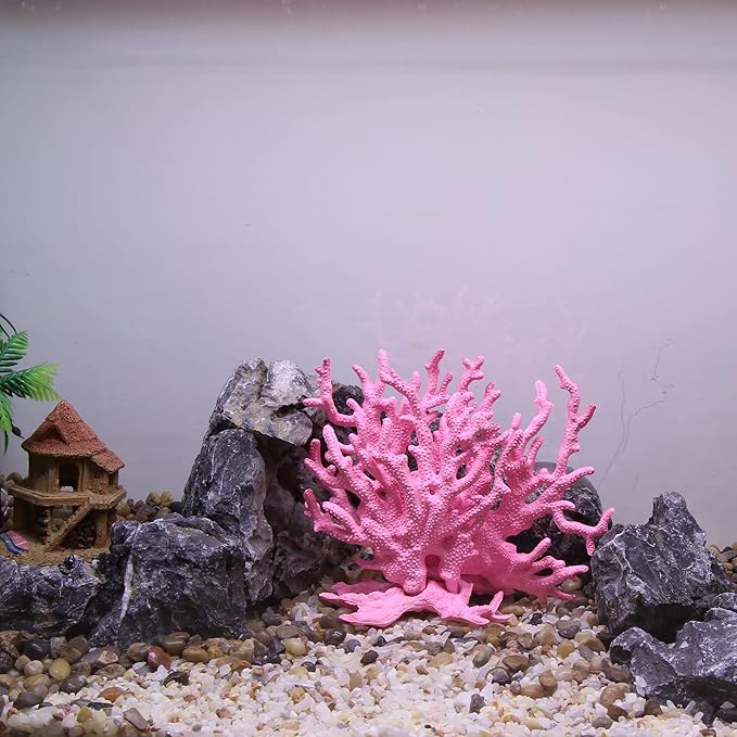 VOCOSTE Coral Reef Decor, Mini Faux Coral Decor for Aquarium Decorations, Pink,6.3"x5.31"