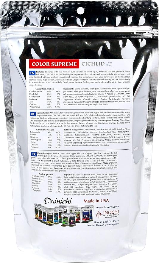 Dainichi Cichlid Food - Color SUPREME Sinking Baby Pellet - 1.1 lbs