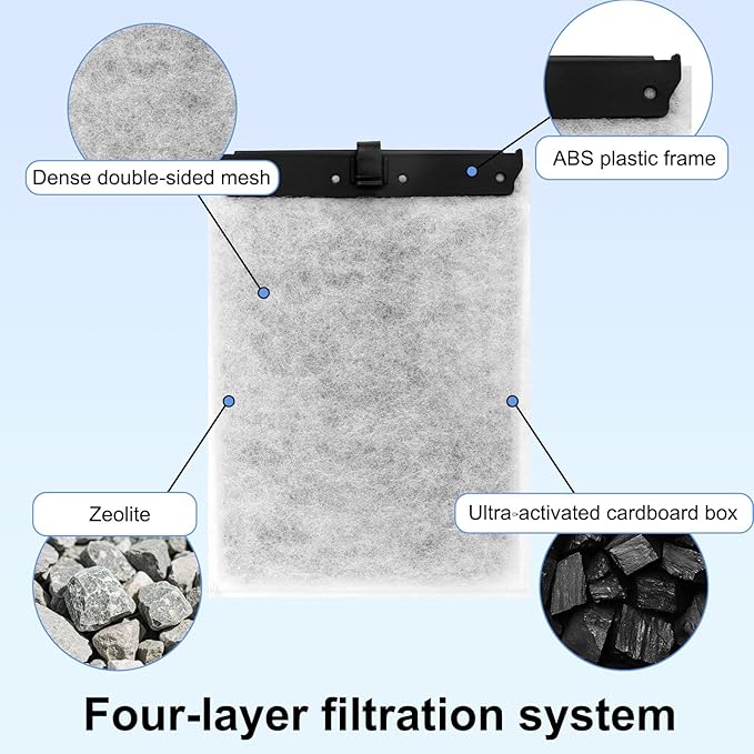 Penitue 6pcs Large Filter Cartridges Compatible with Whisper Bio-Bag Filters, Aquarium Tank Fish Filter Replacements Supplies Stuff for Whisper Filters 20i/40i IQ20/30 PF20/30/40/60 & Reptofilter