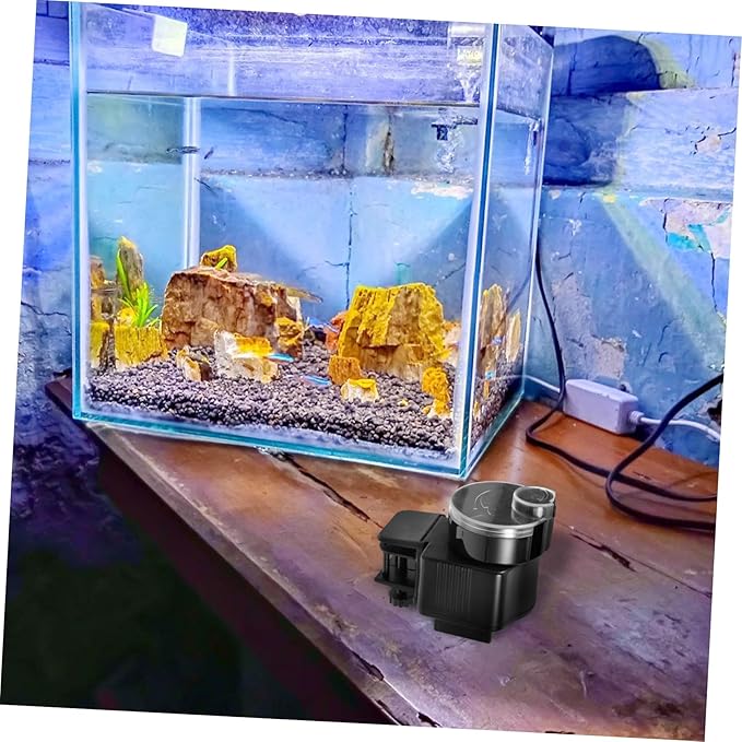 Automatic Aquarium Fish Feeder with Timer for Fish Tank and Turtle Feeding, Food Dispenser Compatible with Pellets and Flakes, Suitable for Vacation and Daily Feeding
