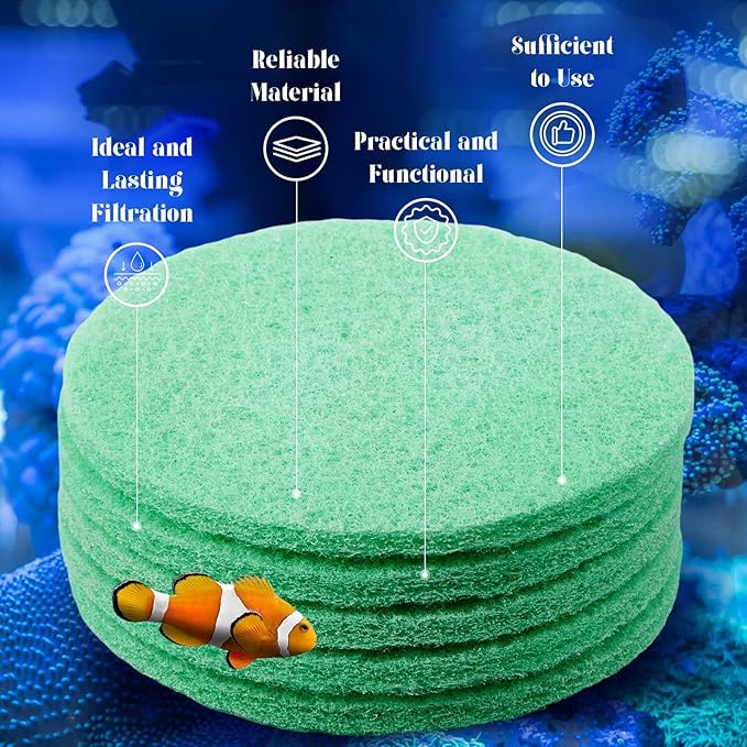 Tranqun 12 Pack Phosphate Remover Pad Compatible with Fx4/ Fx5/ Fx6 Phosphate Remover Pad, Replacement Aquarium Canister Filter Media, Green