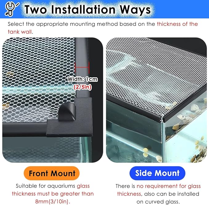 LZMZMQ Mesh Terrarium Lid Aquarium Hood, DIY Fish Tank Top Cover/Anti-Jumping Net with Magnetic Edges, Square Ventilation Opening Screen Netting, Cut to Size(L13.8xW13.8in/35x35cm)