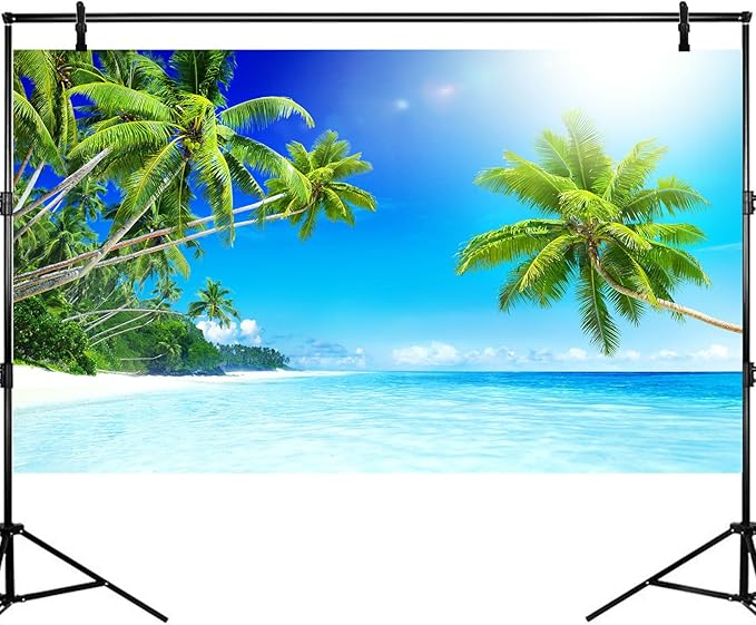 SandBeach Fish Tank Background Tropical Ocean Paradise Island Aquarium Background Sea Beach Seascape Terrarium Backgrounds Sunray Blue Sky Seacoast Ocean Sea Waves Reptile Tank Backgrounds 30x18in
