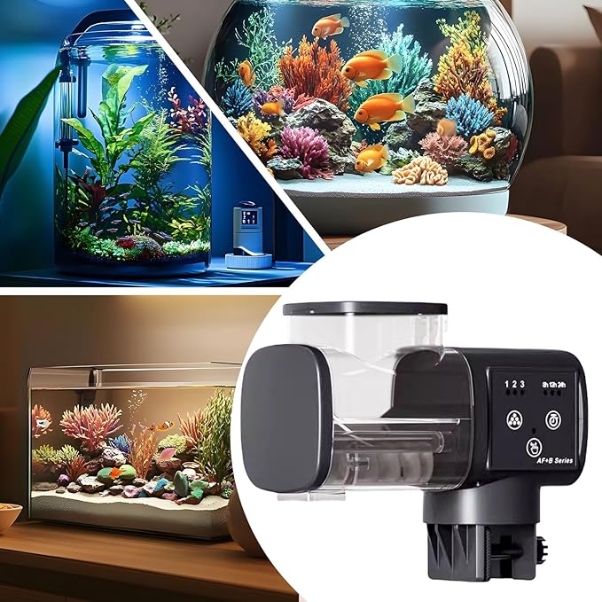 Fish Feeder for Aquarium,Automatic Waterproof Feeding Dispenser with Timer - Aquarium Automatic Feeder | for Betta Turtle Pellet Vacation Weekend Day Traveling Pond