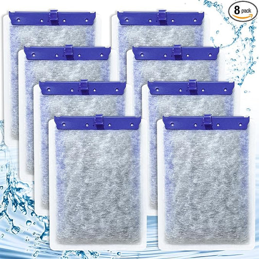 Large Aquarium Filter Cartridges Compatible with Tetra Whisper Bio Bag for Aquariums, Fish Tank Filter Large Fit for Tetra Whisper Filter 20i 40i/ IQ 20 30 45 60/ PF20 30 40 60, 8PCS Filters