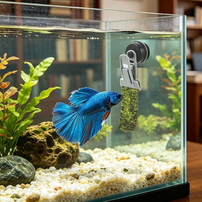 Goldfish Feeder, Portable Fish Tank Feeder, Portable Home Fish Tank Feeding Ring, Functional Automatic Fish Feeder for Small Medium Large Tanks, Aquatic Pets & Betta Goldfish (White 2 Pcs)