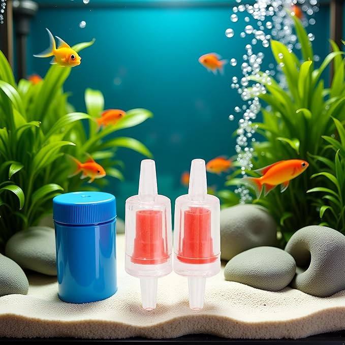 2Pcs Red Backflow Prevention Valve Aquarium Check Bubble Air Pump Valve for Fish Tank Aquarium Air Pump Accessories
