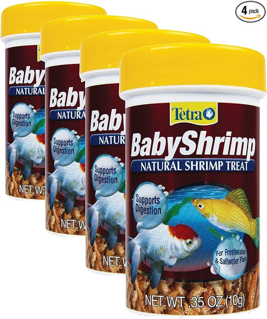 Tetra BabyShrimp 0.35 Ounce, Natural Shrimp Treat for Aquarium Fish (033197), (Pack of 4)