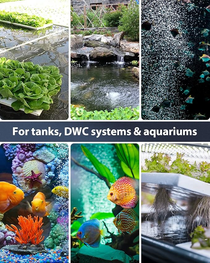 Pawfly Aquarium Air Stone Bar Bubbler 8 Inch, Fish Tank Bubbler Stone with 4 Suction Cups Square Oxygen Diffuser for Air Pump Fish Tank and DWC Bucket, 4 Pack