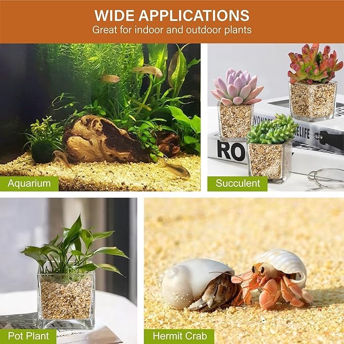 NUPICK 1-3mm Horticultural Sand for Plants, 20lb Coarse Sand for Landscaping, Desert Silica Horticultural Grit for Succulents & Cactus, Decorative Gravel for Aquariums, Gold Grit for Bonsai, Vase