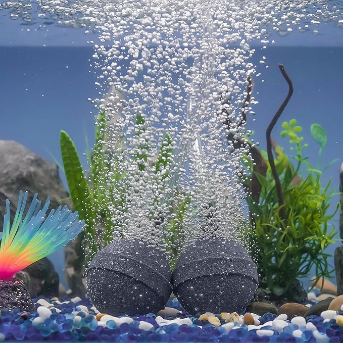 Pawfly Air Stone 2 Inch, Aquarium Air Stone Ball Bubbler Airstone Oxygen Diffuser for Pump Fish Tank Buckets Small Pond and DWC System, 2 Pack