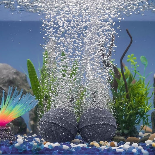 Pawfly Air Stone 2 Inch, Aquarium Air Stone Ball Bubbler Airstone Oxygen Diffuser for Pump Fish Tank Buckets Small Pond and DWC System, 2 Pack